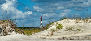 Florida eco-camping adventure. Lighthouse at Anastasia State Park.